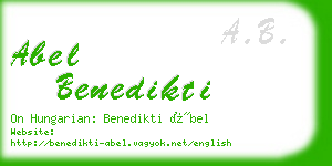 abel benedikti business card